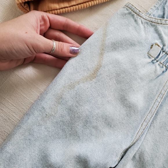 Vintage Guess Leather Patch Clip Overalls 6 months - Picture 10 of 11